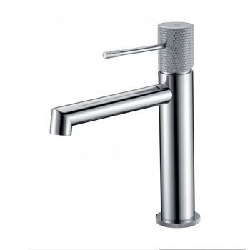 Grifo Monomando Lavabo Cromo En Latón Y Zama Con Cartucho Cerámico Y Flexibles