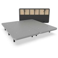 base tapizada 180x190 cm de acero con patas de altura 25cm y 5 barras transversales tejido 3d  fabricado en espana nalui  gris