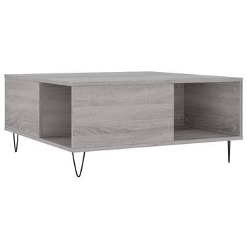 Mesa De Café - Mesa De Centro Madera Contrachapada Gris Sonoma 80x80x36,5 Cm