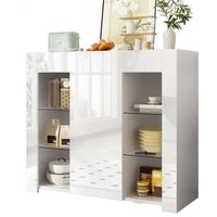 aparador moderno - mueble para salon - tablero de particulas - blanco 95x35x83cm
