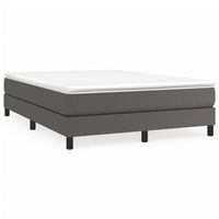 estructura de cama con somier cuero sintetico gris 140x200 cm vidaxl