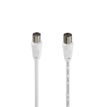 Hama entry cable coaxial de antena macho/hembra - longitud 1.5m - apantallamiento 75db - impedancia 75ohm - color blanco