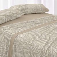 juego de sabanas 50 algodon diseno animal print salvia 200 x 190200 cm - camel - burrito blanco