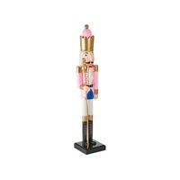 figurita decorativa navidad de cascanueces de madera de pino con boca que se abre hecha a mano rosa trosaan