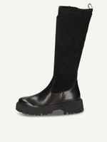 caprice boots black made of leather and synthetic with block heel size 40