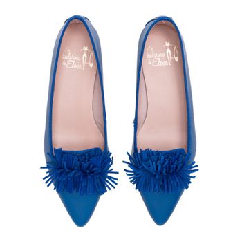 Slipper piel flecos azul