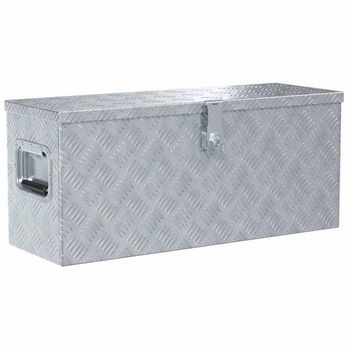 Caja De Aluminio 76,5x26,5x33 Cm Cm Plateada Vidaxl