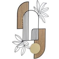 adorno pared metalmadera hoja s