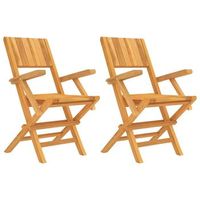 pack 2 uds sillas de jardin  silla de exterior  sillon plegables madera maciza teca 55x61x90 cm