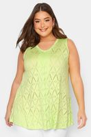 yours top verde lima de calados sin mangas mujer curvy y tallas grandes yours