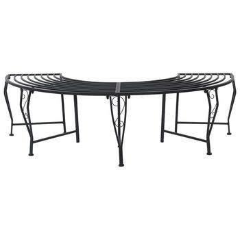 Banco De Árbol 4-número De Plazas 160 X 80 X 44 Cm Acero Negro Vidaxl