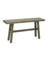 banqueta de madera maciza en tono verde de 100x50cm