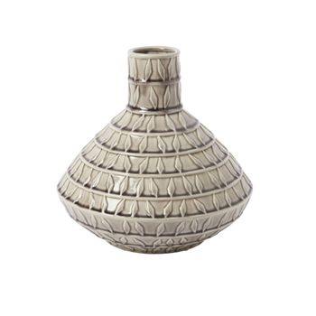 Jarrón decorativo de cerámica crema H30