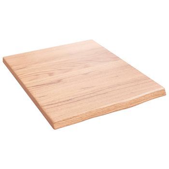 Encimera De Baño Madera Maciza Tratada Marrón Claro 40x50x2 Cm