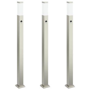 Balizas Luminosas Con Sensor, 3 Unidades, 110 Cm, Acero Inoxidable, Ip44 Vidaxl