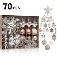 set de 70 adornos navidenos de plastico en forma de estrella y bolas para arboles de navidad fiestas en casa festivales y bodas