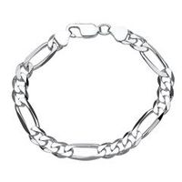 pulsera figaro de plata 925 8mm