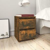 mesitas de noche 2 uds - dormitorio - madera de ingenieria - roble ahumado 30x30x40cm