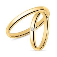 14 quilates alianzas de oro con diamante