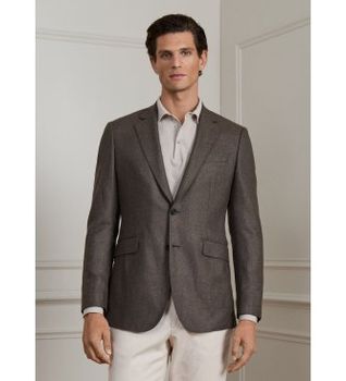 Hackett London para hombre. HM4400187 Chaqueta Twill taupe (44/32), Casual, Lana, Clásico
