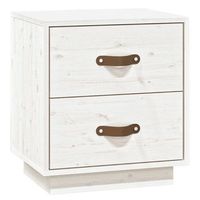 mesita de noche  mesa auxiliar  mesilla madera maciza de pino blanco 40x34x45 cm