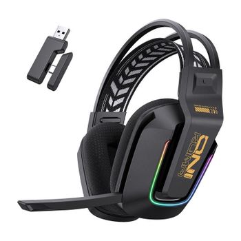Auriculares ONIKUMA GT828 con cable, 2.4 GHz y Bluetooth, gaming, micrófono con cancelación de ruido, RGB negro