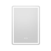 costway espejo cuadrado de bano con luz led exterior control tactil antivaho tres tonos regulables memoria ip44 70 x 50 x 4 cm plateado