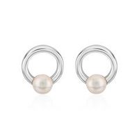 pendientes circulares de plata 925 con perlas