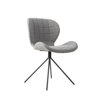 Silla de diseño tapizada en tejido gris