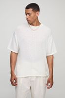 camiseta recta de punto fino blanco