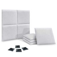 dhome juego de 8 paneles tapizados de lana ecologica pack autoadhesivos para pared acusticos absorbentes proteccion blanco 60x60cm x8