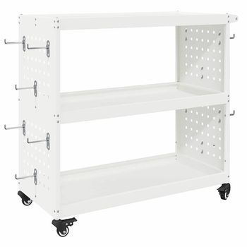 Carro De Herramientas Con Estante Blanco 75 X 35 X 73 Cm Vidaxl