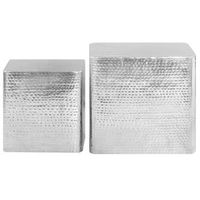 2 uds mesas de centro - mesas de cafe aluminio plateado