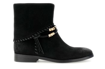 botines de ante con cordones y tira en el tobillo black