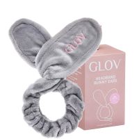 glov bunny ears hair protecting headband and hair tie - grey