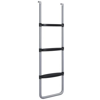 SPORTNOW Escalera para Cama Elástica de 3 o 2 Escalones con Escalones Anchos y 2 Ganchos Carga 120 kg 110x32 cm Plata   Aosom España