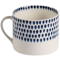 nkuku indigo drop mug - cream and indigo