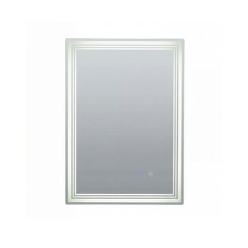 Costway Espejo LED de Baño 70x50cm Antivaho con Memoria 3 Luces y Control Táctil Plata