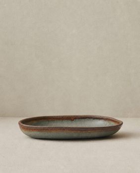 Plato de servir de gres en multicolor 34x16,5x4,1 cm