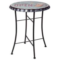 mesa de metal azul 60x75 cm