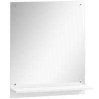 homcom espejo de bano 50 x 60 cm con estante espejo de pared para recibidor y pasillo blanco   aosom espana