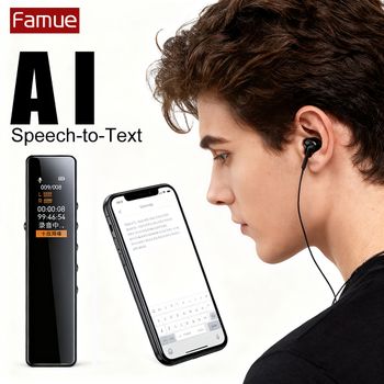 Grabadora de Voz Digital con IA, Conversión de Voz a Texto, 98% de Precisión, ChatGPT, 72 Idiomas, Reducción de Ruido HD, 1536, Altavoz Externo, Para Estudiantes