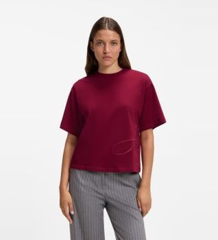 HUGO para mujer. 50570677 Top Duslant rojo (S), Casual, Algodón, Manga corta