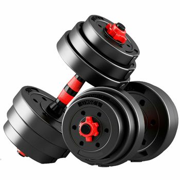 Mancuernas Ajustables 10kg / 20kg con Discos Desmontables – Set de Pesas Multifunción para Fitness en Casa, Sistema de Bloqueo Seguro, Agarre Antideslizante, Ideal Musculación, Entrenamiento y
