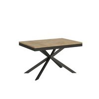 mesa extensible 90x180284 cm plaker evolution roble natural estructura antracita