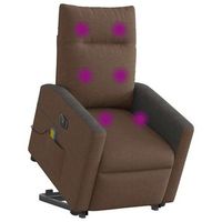 sillon de masaje electrico reclinable elevable tela marron cfw933235