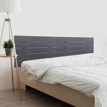 Dhome Cabecero De Madera Reciclada Dm Para Camas De 210 Estilo Palet Horizontal Dual Dividido En 2 Piezas Cama Palet Herrajes Incluidos (220cm Dual, Gris Sólido)