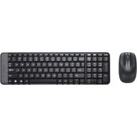 logitech mk220 combo con teclado y raton inalambrico compacto para windows inalambrico a 24 ghz con receptor usb unifying  bateria para 24 meses  pc portatil  disposicion qwerty espanol - negro