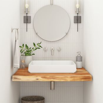 Encimera De Baño Cuadrada Madera Maciza De Acacia 60x60x3,8 Cm Cfw88374