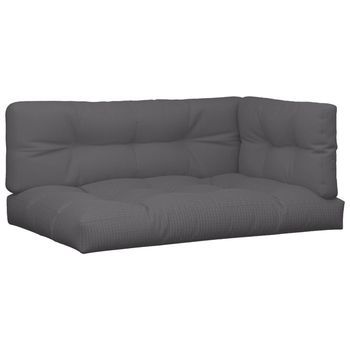 Cojines Para Paletss 3 Unidades Tela Gris Antracita Vidaxl